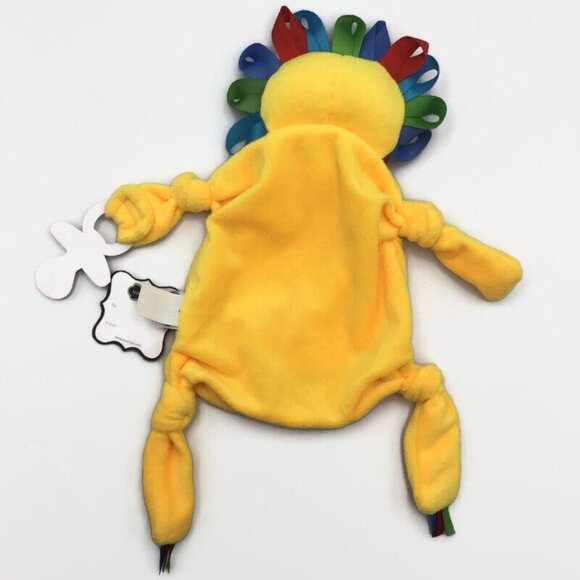 Mudpie Lion Lovey Yellow Ribbon Mane Cuddle Security Infant Baby Pacifier Keeper - Picture 6 of 6